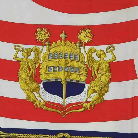 HERMES Carre 90 CHATEAUX DARRIERE Scarf Red/Multicolor Silk - Picture 4 of 11